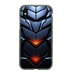 Чехол iPhone XS Max матовый Объемная броня с ярким светом