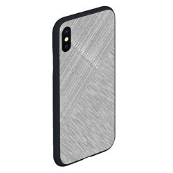 Чехол iPhone XS Max матовый Серый полосатый, цвет: 3D-черный — фото 2