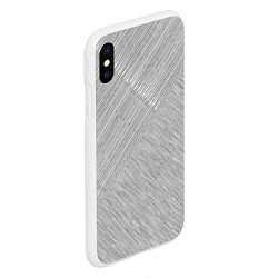 Чехол iPhone XS Max матовый Серый полосатый, цвет: 3D-белый — фото 2