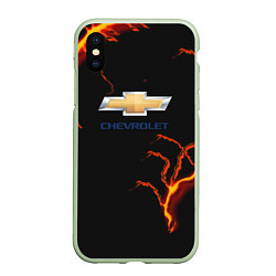 Чехол iPhone XS Max матовый Chevrolet лого шторм