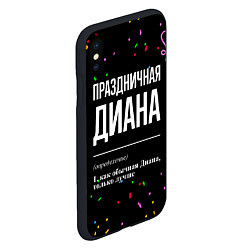 Чехол iPhone XS Max матовый Праздничная Диана конфетти, цвет: 3D-черный — фото 2