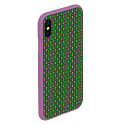 Чехол iPhone XS Max матовый Драконий шестигранник, цвет: 3D-фиолетовый — фото 2