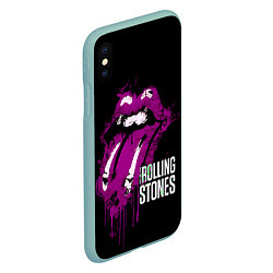 Чехол iPhone XS Max матовый The Rolling Stones - lips, цвет: 3D-мятный — фото 2