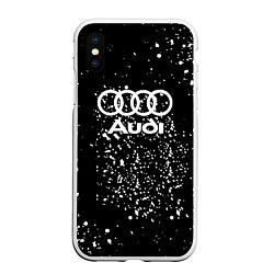 Чехол iPhone XS Max матовый Audi белая краска авто спорт