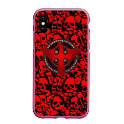 Чехол iPhone XS Max матовый Thirty Seconds to Mars skull pattern