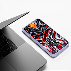 Чехол iPhone XS Max матовый Красные Металл и кровь, цвет: 3D-светло-сиреневый — фото 2