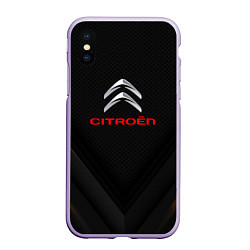 Чехол iPhone XS Max матовый Citroen sport geometry, цвет: 3D-светло-сиреневый