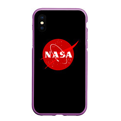 Чехол iPhone XS Max матовый NASA redlogo space usa