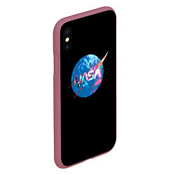 Чехол iPhone XS Max матовый NASA true space star, цвет: 3D-малиновый — фото 2