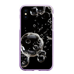 Чехол iPhone XS Max матовый Пузыри на черном