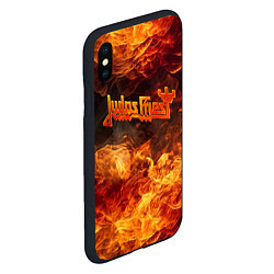 Чехол iPhone XS Max матовый Fire - Judas Priest, цвет: 3D-черный — фото 2