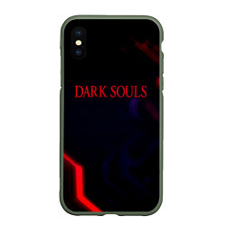 Чехол iPhone XS Max матовый Darksouls geometry cybergame, цвет: 3D-темно-зеленый