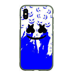 Чехол iPhone XS Max матовый Marshmello dj blue pattern music band