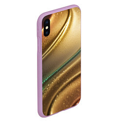 Чехол iPhone XS Max матовый Плавные рельефы с блёстками, цвет: 3D-сиреневый — фото 2