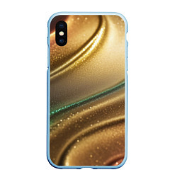 Чехол iPhone XS Max матовый Плавные рельефы с блёстками, цвет: 3D-голубой