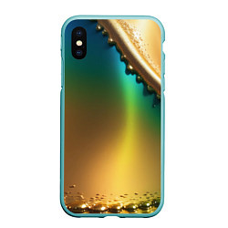 Чехол iPhone XS Max матовый Радужный градиент с накидкой, цвет: 3D-мятный