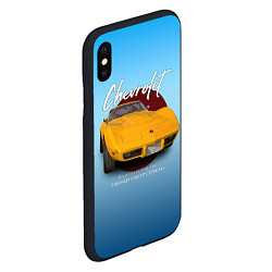 Чехол iPhone XS Max матовый Американский маслкар Chevrolet Corvette, цвет: 3D-черный — фото 2