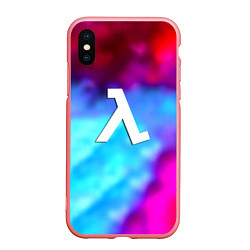 Чехол iPhone XS Max матовый Half-life gradient neon city 17