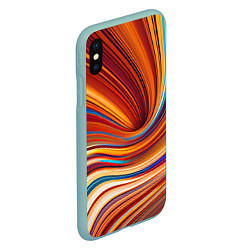 Чехол iPhone XS Max матовый Цветные волны - нейросеть, цвет: 3D-мятный — фото 2