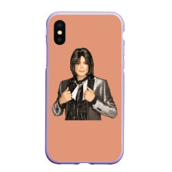 Чехол iPhone XS Max матовый Michael Jackson MJ, цвет: 3D-светло-сиреневый