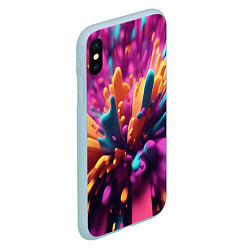 Чехол iPhone XS Max матовый Яркий всплеск, цвет: 3D-голубой — фото 2