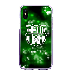 Чехол iPhone XS Max матовый Barcelona боке текстура поле, цвет: 3D-светло-сиреневый