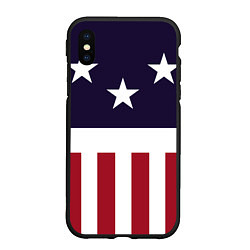 Чехол iPhone XS Max матовый Флаг Америки, цвет: 3D-черный