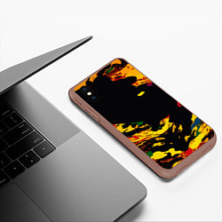 Чехол iPhone XS Max матовый Черная абстрактная дыра, цвет: 3D-коричневый — фото 2