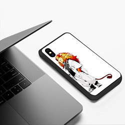 Чехол iPhone XS Max матовый Лев в стиле аниме, цвет: 3D-черный — фото 2