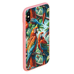 Чехол iPhone XS Max матовый Попугаи Ара - тропики джунгли, цвет: 3D-баблгам — фото 2
