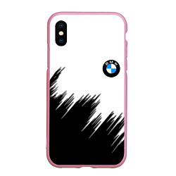 Чехол iPhone XS Max матовый BMW чёрные штрихи текстура