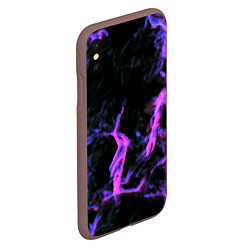 Чехол iPhone XS Max матовый Неоновая текстура разрывы текстура, цвет: 3D-коричневый — фото 2