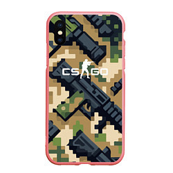 Чехол iPhone XS Max матовый Counter Strike - pixel military pattern