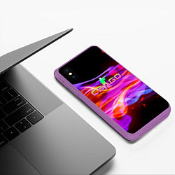 Чехол iPhone XS Max матовый Counter Strike - neon glow, цвет: 3D-фиолетовый — фото 2