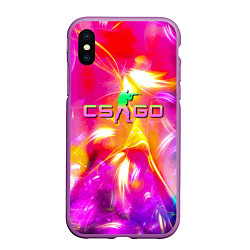 Чехол iPhone XS Max матовый Counter Strike - neon, цвет: 3D-фиолетовый