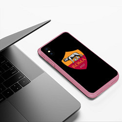 Чехол iPhone XS Max матовый Roma fc club sport, цвет: 3D-малиновый — фото 2