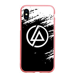 Чехол iPhone XS Max матовый Linkin Park - black and white, цвет: 3D-баблгам