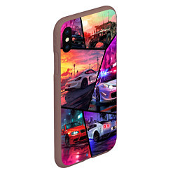 Чехол iPhone XS Max матовый GTA style cars, цвет: 3D-коричневый — фото 2