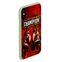 Чехол iPhone XS Max матовый Champion boxing, цвет: 3D-салатовый — фото 2