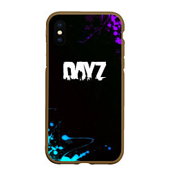 Чехол iPhone XS Max матовый Dayz неоновые краски, цвет: 3D-коричневый