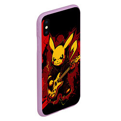 Чехол iPhone XS Max матовый Устрашаюший покемон с гитарой, цвет: 3D-сиреневый — фото 2