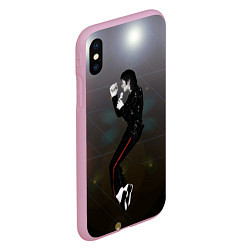 Чехол iPhone XS Max матовый Michael Jackson в прыжке, цвет: 3D-розовый — фото 2