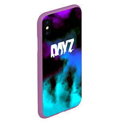 Чехол iPhone XS Max матовый Dayz неоновый космос, цвет: 3D-фиолетовый — фото 2