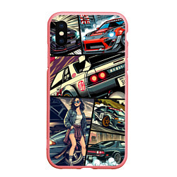 Чехол iPhone XS Max матовый Japanese cars art