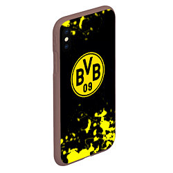 Чехол iPhone XS Max матовый Borussia краски жёлтые, цвет: 3D-коричневый — фото 2