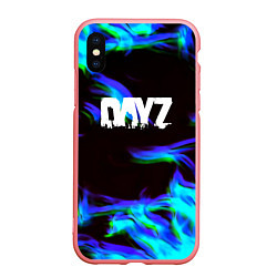 Чехол iPhone XS Max матовый Dayz огонь синий, цвет: 3D-баблгам