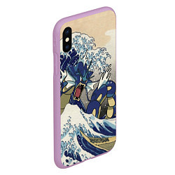 Чехол iPhone XS Max матовый Kanagawa wave - Gyarados, цвет: 3D-сиреневый — фото 2