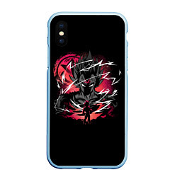 Чехол iPhone XS Max матовый Dragon Ball - Vegeta, цвет: 3D-голубой