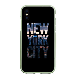 Чехол iPhone XS Max матовый New York City - USA, цвет: 3D-салатовый