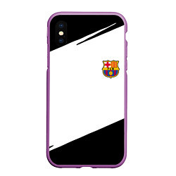 Чехол iPhone XS Max матовый Barcelona краски чёрные спорт, цвет: 3D-фиолетовый